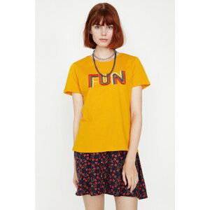 Koton T-Shirt - Yellow - Regular