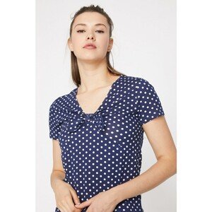 Koton Women's Blue Patterned T-Shirt