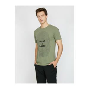 Koton Men's Green Printed T-Shirt