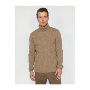 Koton Men's Brown Collar Sweater