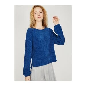 Koton Women's Blue Boat Neck Sweater
