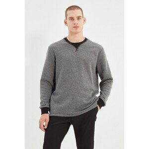 Trendyol Anthracite Men Regular Fit Crew Neck Zipper Detailed Sweatshirt