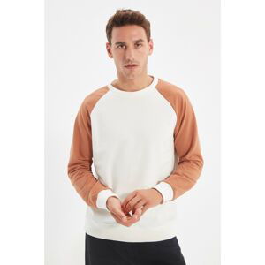 Trendyol Ecru Men Regular Fit Crew Neck Sweatshirt