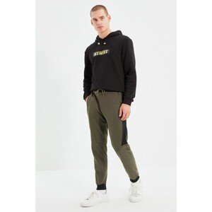 Trendyol Khaki Men's Paneled Regular Fit Rubber Leg Sweatpants