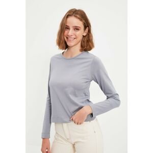 Trendyol Gray 100% Organic Cotton Basic Knitted T-Shirt