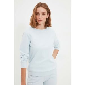 Trendyol Light Blue 100% Organic Cotton Basic Knitted Sweatshirt
