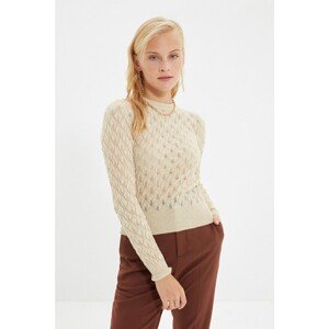 Trendyol Stone Crop Openwork Knitwear Sweater