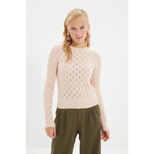 Trendyol Powder Crop Openwork Knitwear Sweater