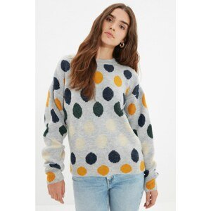 Trendyol Gray Jacquard Knitwear Sweater