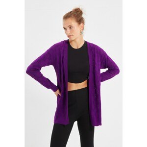 Trendyol Purple Knitted Detailed Knitwear Cardigan