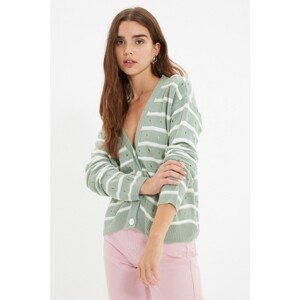 Trendyol Mint Striped Knitwear Cardigan