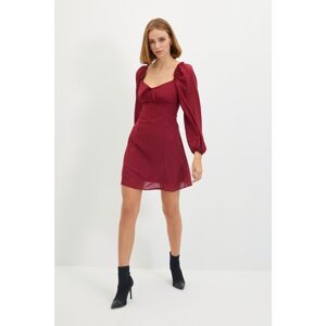 Trendyol Burgundy Fabric Textured Dress