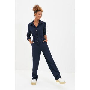 Trendyol Navy Blue Buttoned Jumpsuit