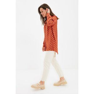 Trendyol Tile Peter Pan Collar Polka Dot Patterned Tunic