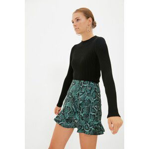 Trendyol Green Zebra Printed Skirt