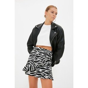 Trendyol Black Zebra Printed Skirt
