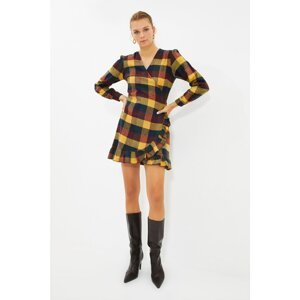 Trendyol Multicolored Plaid Double Breasted Dress