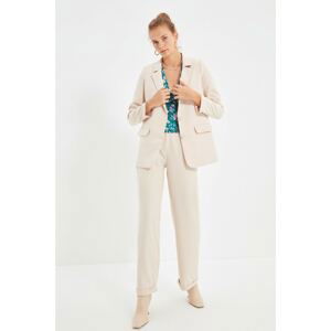 Trendyol Stone Blazer Jacket Wide Leg Pant Suit