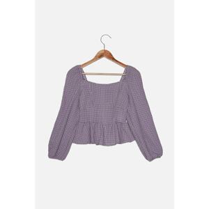 Trendyol Lilac Petite Square Collar Blouse