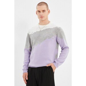 Trendyol Lilac Men's Crew Neck Slim Fit Knitwear Sweater