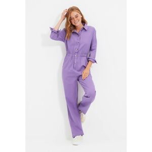 Trendyol Purple Button Jumpsuit