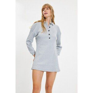 Trendyol Gray Polo Neck Knitted Camisole Dress