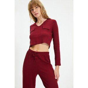 Trendyol Claret Red Pocket Detailed Knitted Bottom-Top Set