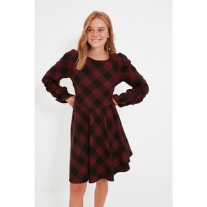 Trendyol Claret Red Plaid Dress