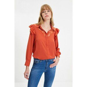 Trendyol Cinnamon Lace Detailed Shirt