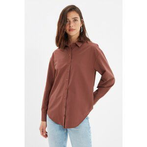 Trendyol Brown Back Detailed Shirt