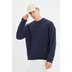 Trendyol Navy Blue Men's Oversize Crew Neck Sweatshirt