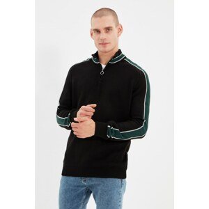 Trendyol Black Men Regular Half Turtleneck Zipper Collar Sweater