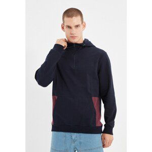 Trendyol Navy Men Regular Fit Long Sleeve Hooded Sweatshirt