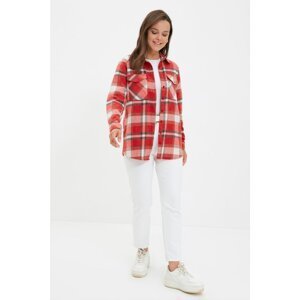 Trendyol Red Lumberjack Plaid Shirt Tunic