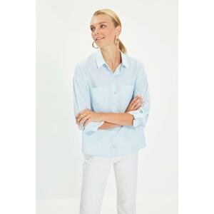 Trendyol Blue Stand Up Shirt