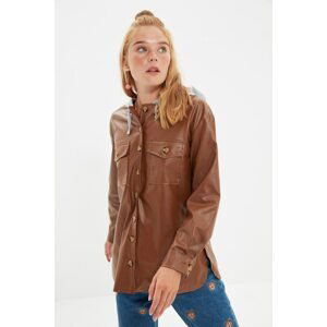 Trendyol Camel Hoodie Shirt