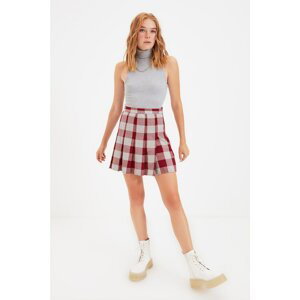 Trendyol Claret Red Check Skirt