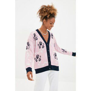 Trendyol Navy Blue Jacquard Knitwear Cardigan