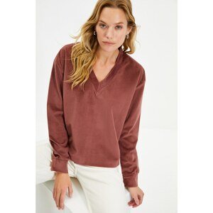 Trendyol Dried Rose Corduroy Knitted Blouse