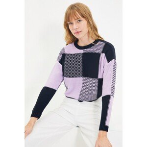 Trendyol Navy Blue Crew Neck Crop Knitwear Sweater