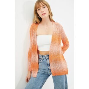 Trendyol Salmon Color Block Oversize Knitwear Cardigan