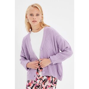 Trendyol Lilac Knit Detailed Knitwear Cardigan