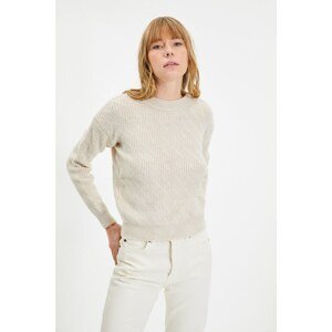 Trendyol Beige Knitted Detailed Knitwear Sweater