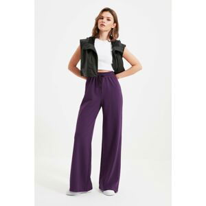 Trendyol Purple Petite Wide Leg Knitted Sweatpants