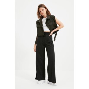 Trendyol Anthracite Petite Wide Leg Knitted Sweatpants