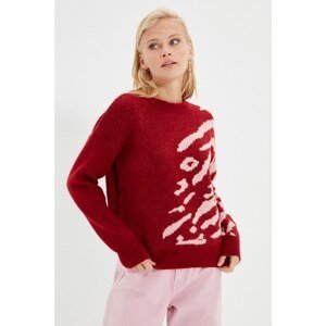 Trendyol Claret Red Jacquard Knitwear Sweater