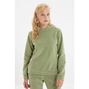 Trendyol Mint Basic Hooded Fleece Knitted Sweatshirt