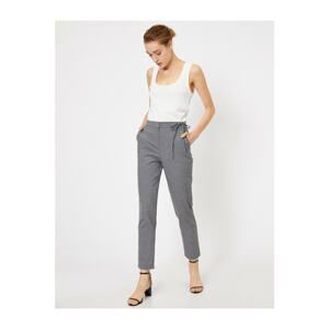 Koton Women's Gray Tie Waist Trousers