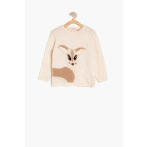 Koton Ecru Baby Girl Embroidered Sweater