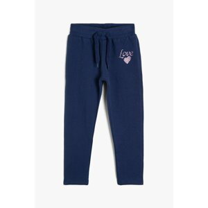 Koton Girl Navy Blue Printed Sweatpants